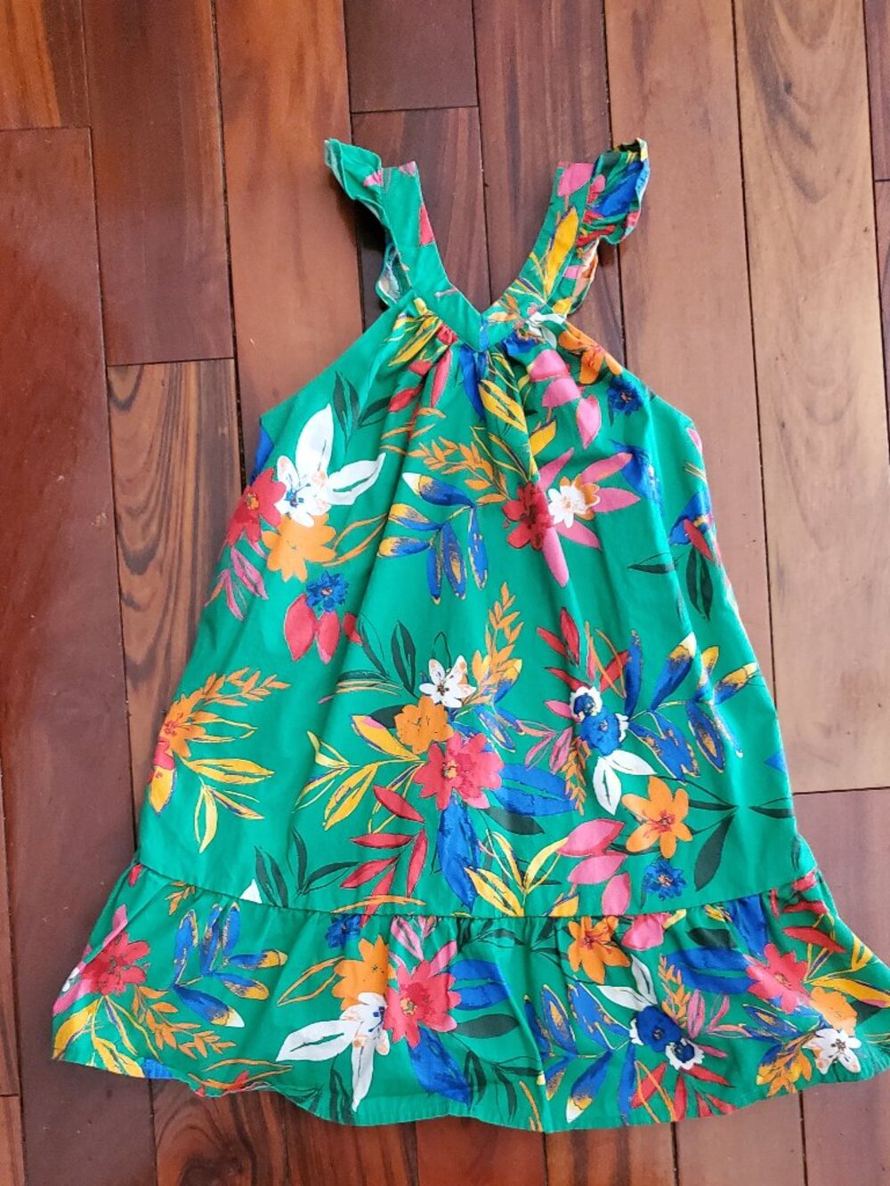 Crewcuts Tropical Print Green dress 5T